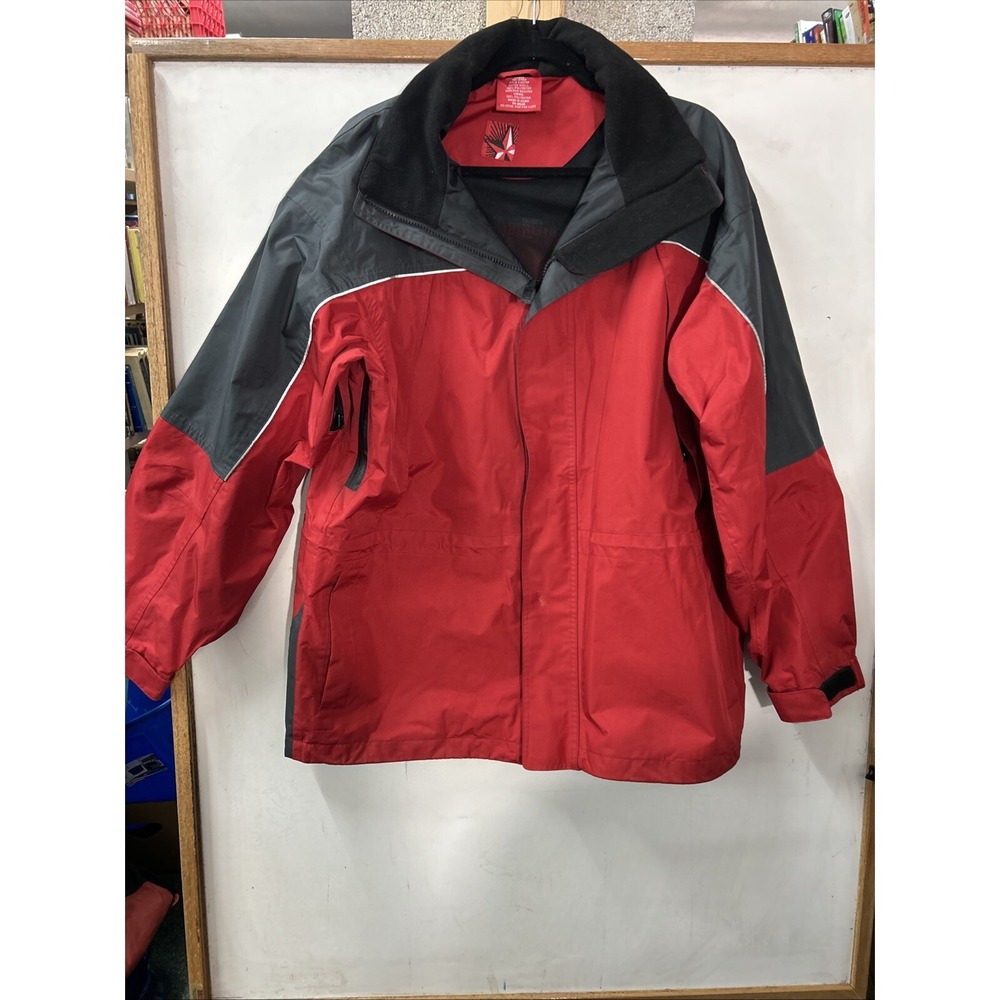 Marlboro Vintage Mens L Winter Coat‎ Jacket Red Weatherproof Line Ski
